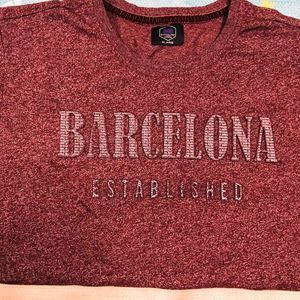 Barcelona Pebbled Burgundy T Shirt